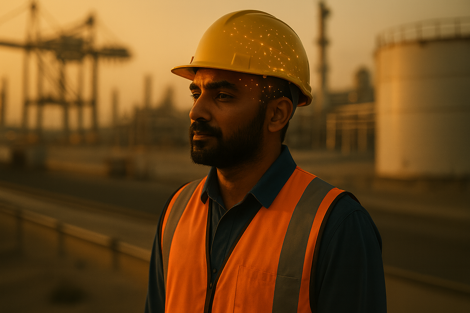 Construction worker at safety-critical workplace